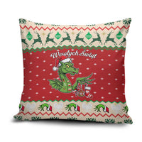 Poland Dinosaur Christmas Pillow Cover Polish Smok Wawelski Wesołych Swiat - Wonder Print Shop