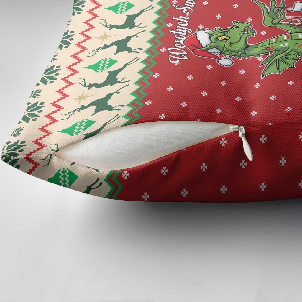 Poland Dinosaur Christmas Pillow Cover Polish Smok Wawelski Wesołych Swiat - Wonder Print Shop
