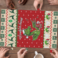 Poland Dinosaur Christmas Puzzle Polish Smok Wawelski Wesołych Swiat - Wonder Print Shop