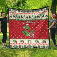 Poland Dinosaur Christmas Quilt Polish Smok Wawelski Wesołych Swiat - Wonder Print Shop