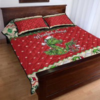 Poland Dinosaur Christmas Quilt Bed Set Polish Smok Wawelski Wesołych Swiat - Wonder Print Shop