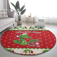 Poland Dinosaur Christmas Round Carpet Polish Smok Wawelski Wesołych Swiat - Wonder Print Shop