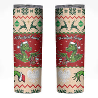 Poland Dinosaur Christmas Skinny Tumbler Polish Smok Wawelski Wesołych Swiat - Wonder Print Shop