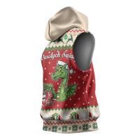 Poland Dinosaur Christmas Sleeveless Hoodie Polish Smok Wawelski Wesołych Swiat - Wonder Print Shop