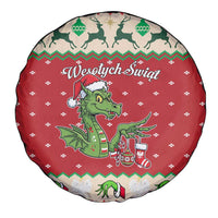 Poland Dinosaur Christmas Spare Tire Cover Polish Smok Wawelski Wesołych Swiat - Wonder Print Shop