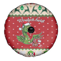Poland Dinosaur Christmas Spare Tire Cover Polish Smok Wawelski Wesołych Swiat - Wonder Print Shop