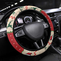 Poland Dinosaur Christmas Steering Wheel Cover Polish Smok Wawelski Wesołych Swiat - Wonder Print Shop