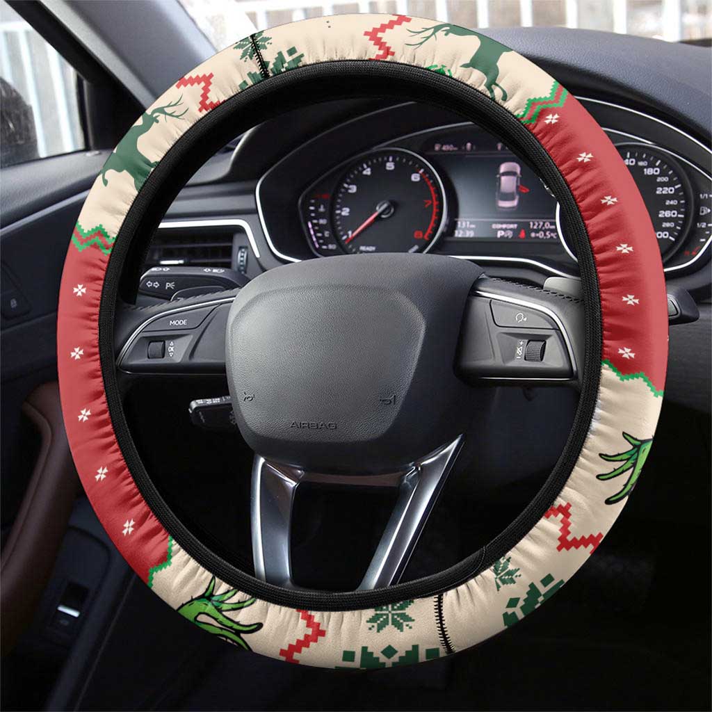 Poland Dinosaur Christmas Steering Wheel Cover Polish Smok Wawelski Wesołych Swiat - Wonder Print Shop
