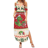 Poland Dinosaur Christmas Summer Maxi Dress Polish Smok Wawelski Wesołych Swiat - Wonder Print Shop