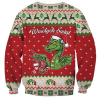 Poland Dinosaur Christmas Sweatshirt Polish Smok Wawelski Wesołych Swiat - Wonder Print Shop