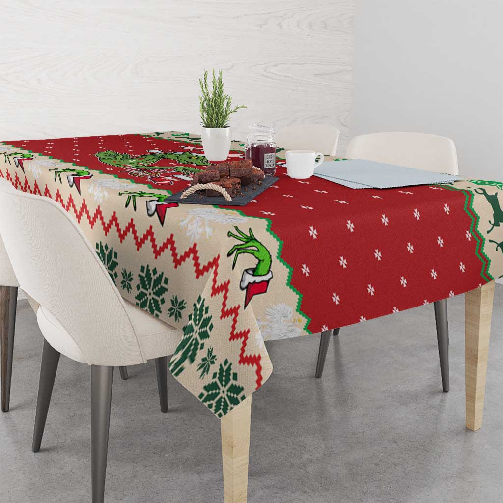 Poland Dinosaur Christmas Tablecloth Polish Smok Wawelski Wesołych Swiat - Wonder Print Shop