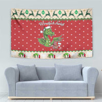 Poland Dinosaur Christmas Tapestry Polish Smok Wawelski Wesołych Swiat - Wonder Print Shop
