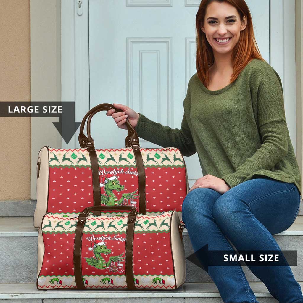 Poland Dinosaur Christmas Travel Bag Polish Smok Wawelski Wesołych Swiat - Wonder Print Shop