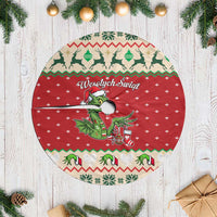Poland Dinosaur Christmas Tree Skirt Polish Smok Wawelski Wesołych Swiat - Wonder Print Shop