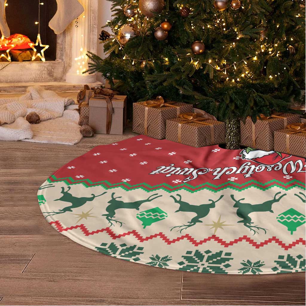Poland Dinosaur Christmas Tree Skirt Polish Smok Wawelski Wesołych Swiat - Wonder Print Shop