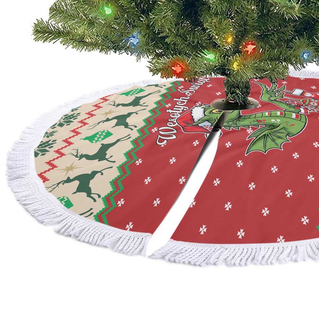 Poland Dinosaur Christmas Tree Skirt Polish Smok Wawelski Wesołych Swiat - Wonder Print Shop