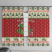 Poland Dinosaur Christmas Window Curtain Polish Smok Wawelski Wesołych Swiat - Wonder Print Shop