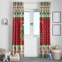 Poland Dinosaur Christmas Window Curtain Polish Smok Wawelski Wesołych Swiat - Wonder Print Shop