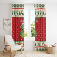 Poland Dinosaur Christmas Window Curtain Polish Smok Wawelski Wesołych Swiat - Wonder Print Shop