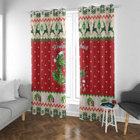 Poland Dinosaur Christmas Window Curtain Polish Smok Wawelski Wesołych Swiat - Wonder Print Shop