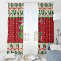 Poland Dinosaur Christmas Window Curtain Polish Smok Wawelski Wesołych Swiat - Wonder Print Shop