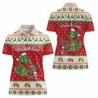 Poland Dinosaur Christmas Women Polo Shirt Polish Smok Wawelski Wesołych Swiat - Wonder Print Shop