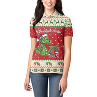 Poland Dinosaur Christmas Women Polo Shirt Polish Smok Wawelski Wesołych Swiat - Wonder Print Shop