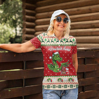 Poland Dinosaur Christmas Women Polo Shirt Polish Smok Wawelski Wesołych Swiat - Wonder Print Shop