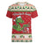Poland Dinosaur Christmas Women V-Neck T-Shirt Polish Smok Wawelski Wesołych Swiat - Wonder Print Shop