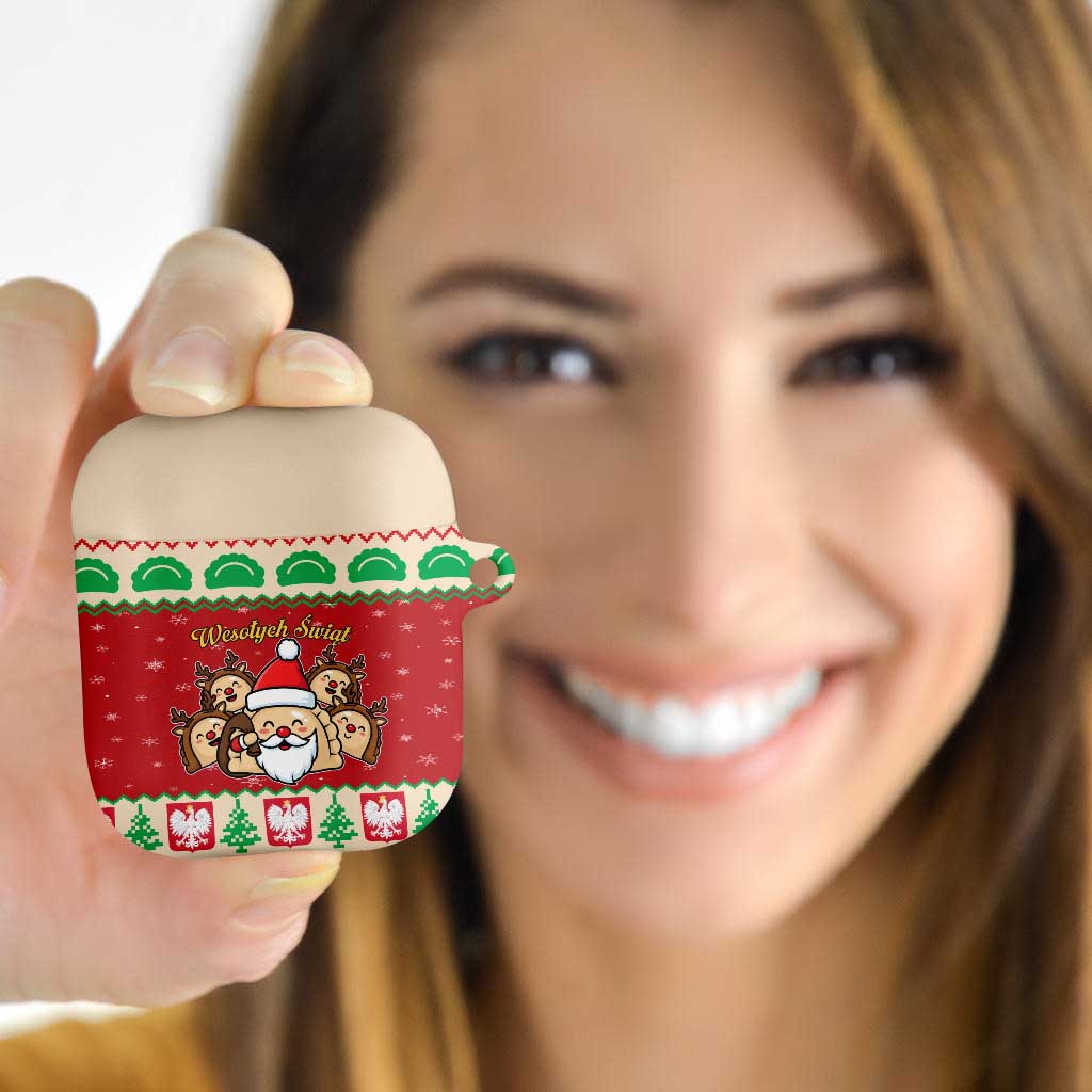 Poland Christmas AirPods Case Pierogi Mascot Santa Claus Wesołych Swiat - Wonder Print Shop