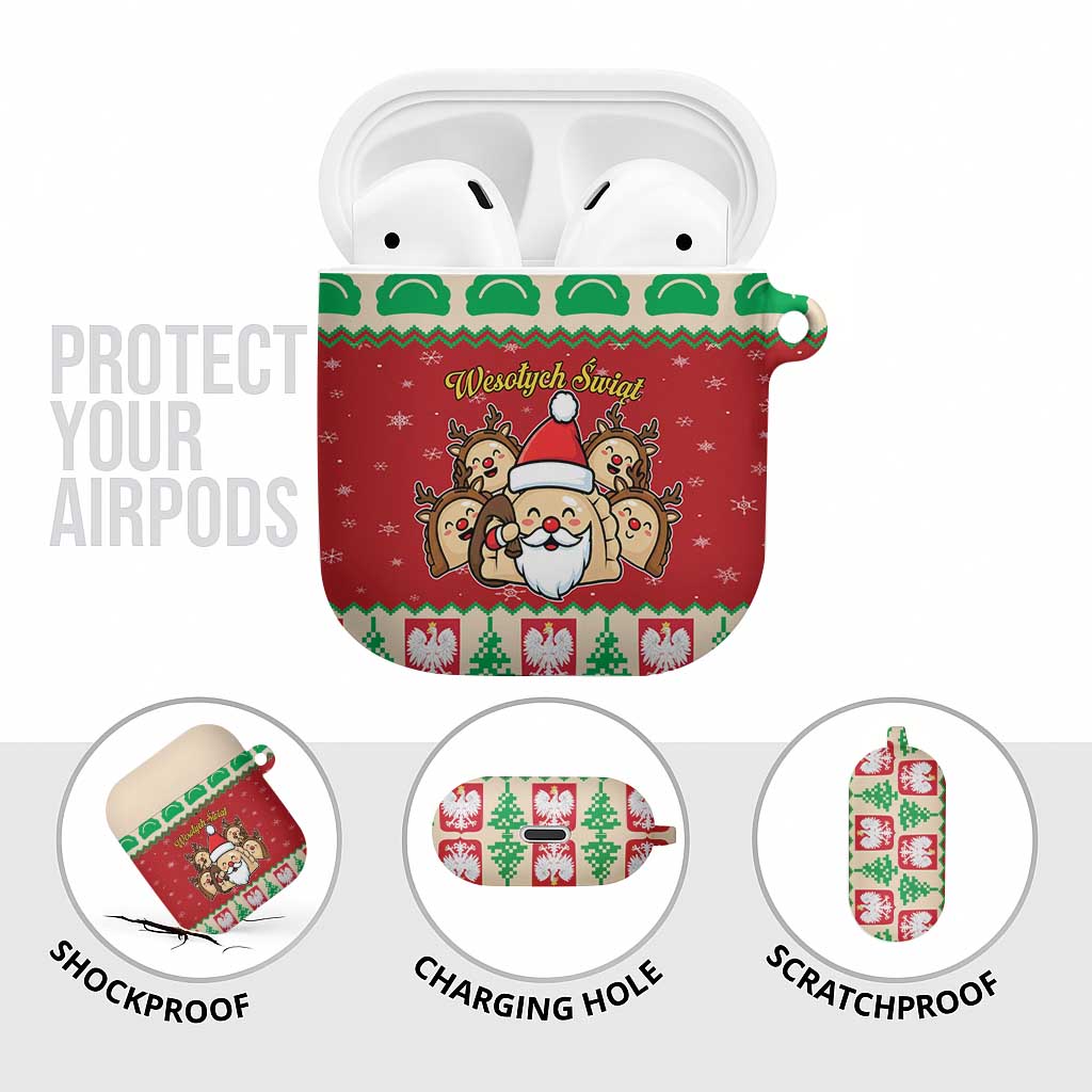 Poland Christmas AirPods Case Pierogi Mascot Santa Claus Wesołych Swiat - Wonder Print Shop