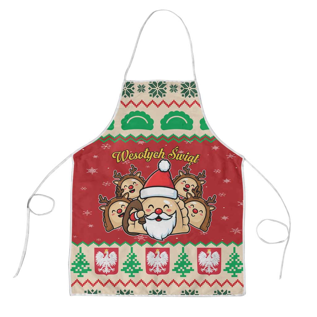 Poland Christmas Apron Pierogi Mascot Santa Claus Wesołych Swiat - Wonder Print Shop
