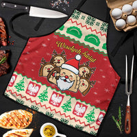 Poland Christmas Apron Pierogi Mascot Santa Claus Wesołych Swiat - Wonder Print Shop