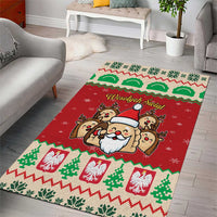Poland Christmas Area Rug Pierogi Mascot Santa Claus Wesołych Swiat - Wonder Print Shop