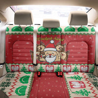 Poland Christmas Back Car Seat Cover Pierogi Mascot Santa Claus Wesołych Swiat - Wonder Print Shop