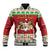 Poland Christmas Baseball Jacket Pierogi Mascot Santa Claus Wesołych Swiat - Wonder Print Shop