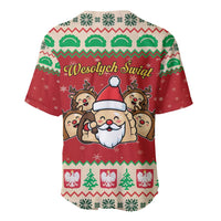 Poland Christmas Baseball Jersey Pierogi Mascot Santa Claus Wesołych Swiat - Wonder Print Shop