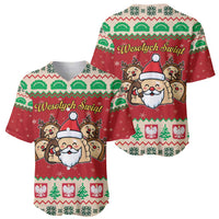 Poland Christmas Baseball Jersey Pierogi Mascot Santa Claus Wesołych Swiat - Wonder Print Shop