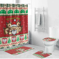 Poland Christmas Bathroom Set Pierogi Mascot Santa Claus Wesołych Swiat - Wonder Print Shop
