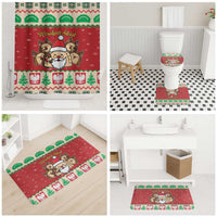 Poland Christmas Bathroom Set Pierogi Mascot Santa Claus Wesołych Swiat - Wonder Print Shop