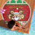 Poland Christmas Beach Blanket Pierogi Mascot Santa Claus Wesołych Swiat - Wonder Print Shop