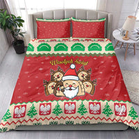 Poland Christmas Bedding Set Pierogi Mascot Santa Claus Wesołych Swiat - Wonder Print Shop