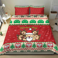 Poland Christmas Bedding Set Pierogi Mascot Santa Claus Wesołych Swiat - Wonder Print Shop