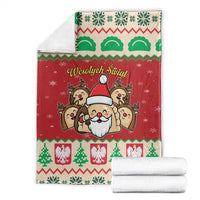 Poland Christmas Blanket Pierogi Mascot Santa Claus Wesołych Swiat - Wonder Print Shop