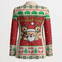 Poland Christmas Blazer Pierogi Mascot Santa Claus Wesołych Swiat - Wonder Print Shop