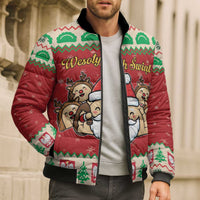 Poland Christmas Bomber Puffer Jacket Pierogi Mascot Santa Claus Wesołych Swiat - Wonder Print Shop