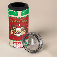Poland Christmas 4 in 1 Can Cooler Tumbler Pierogi Mascot Santa Claus Wesołych Swiat - Wonder Print Shop