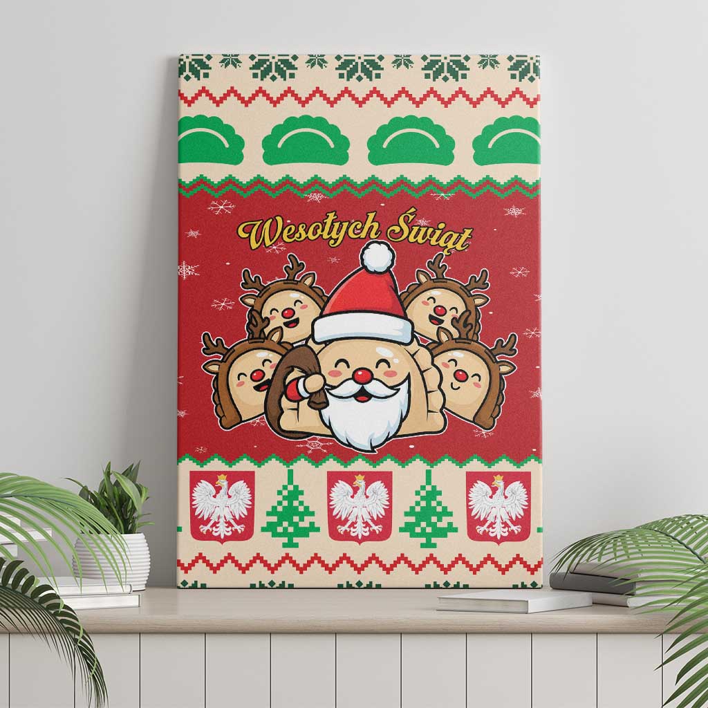 Poland Christmas Canvas Wall Art Pierogi Mascot Santa Claus Wesołych Swiat - Wonder Print Shop