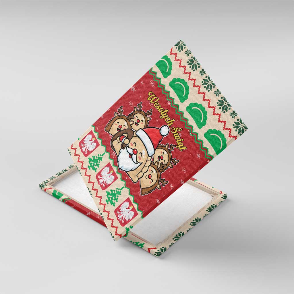 Poland Christmas Canvas Wall Art Pierogi Mascot Santa Claus Wesołych Swiat - Wonder Print Shop