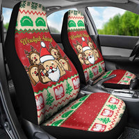 Poland Christmas Car Seat Cover Pierogi Mascot Santa Claus Wesołych Swiat - Wonder Print Shop
